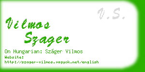 vilmos szager business card