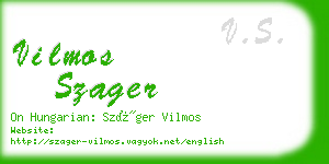 vilmos szager business card